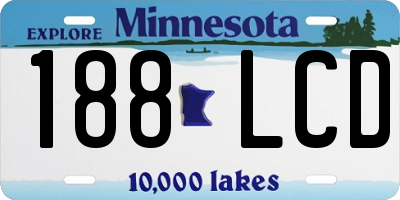 MN license plate 188LCD