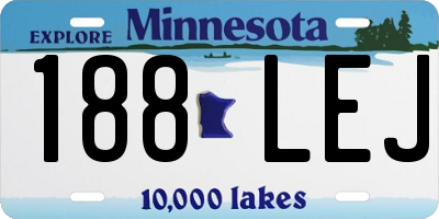 MN license plate 188LEJ
