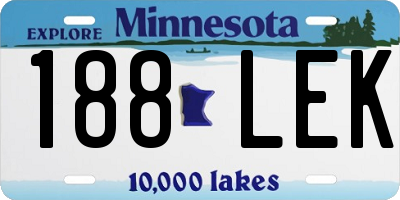 MN license plate 188LEK