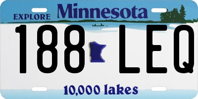 MN license plate 188LEQ