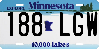 MN license plate 188LGW