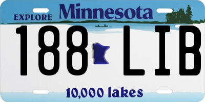MN license plate 188LIB