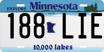 MN license plate 188LIE
