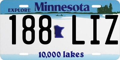 MN license plate 188LIZ