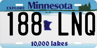 MN license plate 188LNQ