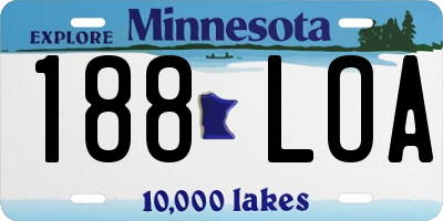 MN license plate 188LOA