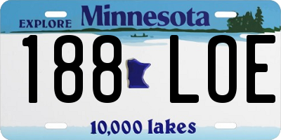 MN license plate 188LOE