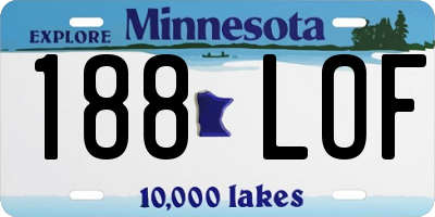 MN license plate 188LOF