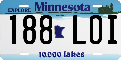 MN license plate 188LOI