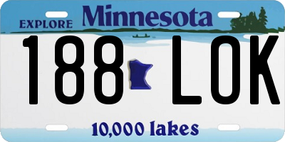 MN license plate 188LOK