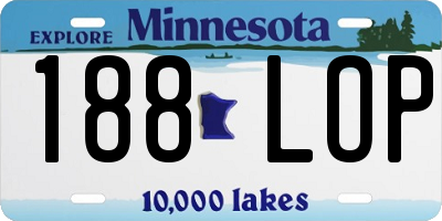 MN license plate 188LOP