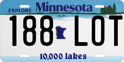 MN license plate 188LOT