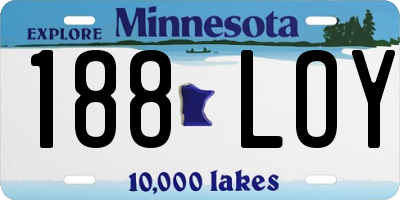 MN license plate 188LOY