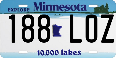 MN license plate 188LOZ