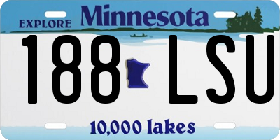 MN license plate 188LSU