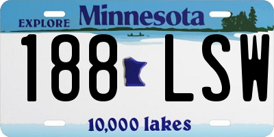 MN license plate 188LSW