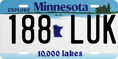 MN license plate 188LUK