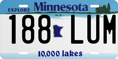 MN license plate 188LUM