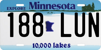 MN license plate 188LUN