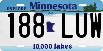 MN license plate 188LUW