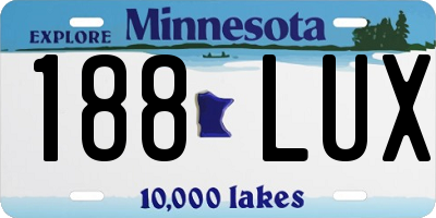 MN license plate 188LUX