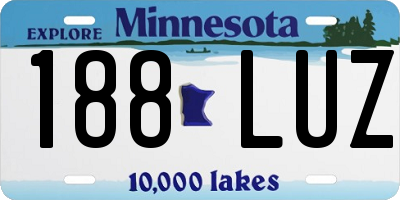 MN license plate 188LUZ