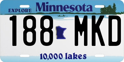 MN license plate 188MKD