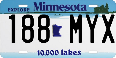 MN license plate 188MYX