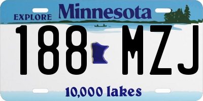 MN license plate 188MZJ