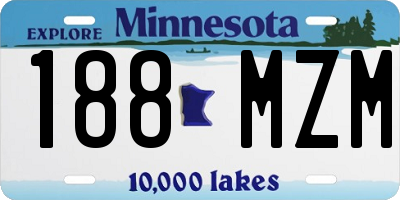 MN license plate 188MZM