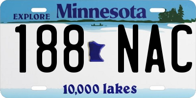 MN license plate 188NAC