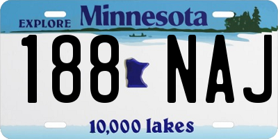 MN license plate 188NAJ