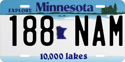 MN license plate 188NAM