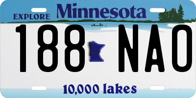 MN license plate 188NAO