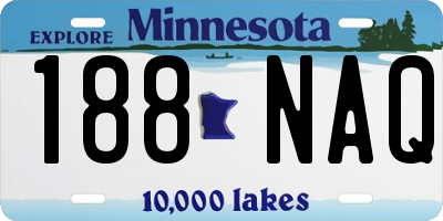 MN license plate 188NAQ