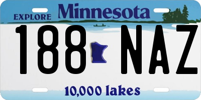 MN license plate 188NAZ