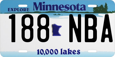 MN license plate 188NBA