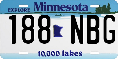 MN license plate 188NBG
