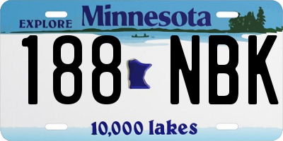 MN license plate 188NBK
