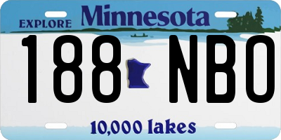 MN license plate 188NBO