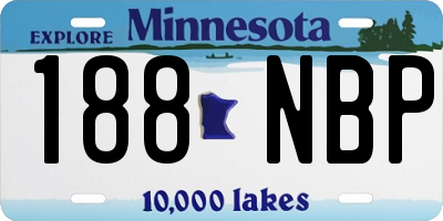 MN license plate 188NBP