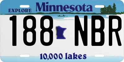 MN license plate 188NBR