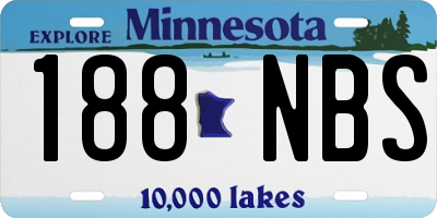 MN license plate 188NBS