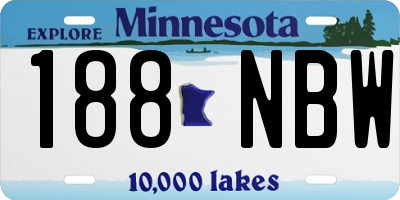 MN license plate 188NBW
