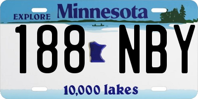MN license plate 188NBY