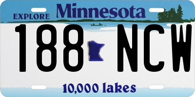 MN license plate 188NCW