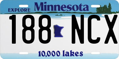 MN license plate 188NCX