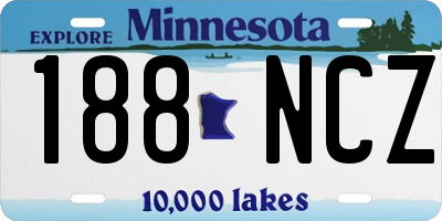 MN license plate 188NCZ