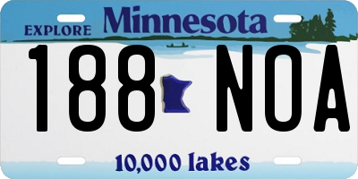 MN license plate 188NOA