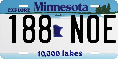 MN license plate 188NOE